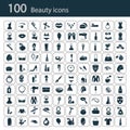 Set of one hundred beauty icons