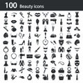 Set of one hundred beauty icons