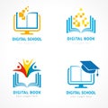 Set of online education logo template