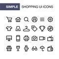 Set of online shopping icons for simple flat style ui design