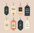 set online shopping tags promo stickers hot sale best price icons special offer promotion discount coupons collection Royalty Free Stock Photo
