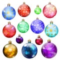 Set of opaque Christmas balls with snowflakes Royalty Free Stock Photo