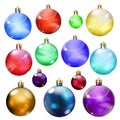 Set of opaque Christmas balls