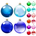 Set of opaque colored Christmas balls