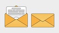 Set of Open and Closed Email Envelopes