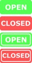 Set of open and closed sign, vector illustration Royalty Free Stock Photo