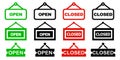 Set open and closed signboard - vector