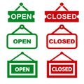 Set open and closed signboard - vector