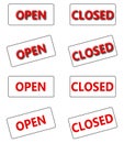Set of open and closed signs isolated on white Royalty Free Stock Photo