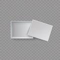 Set of open, closed white blank packaging gift box Royalty Free Stock Photo