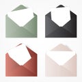 Set opened envelope . Illustration with white envelopes Royalty Free Stock Photo