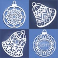 Set of openwork Christmas decorations