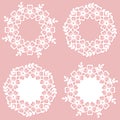 Set of openwork floral wreaths. Laser cutting vector templates.