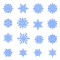 Set of openwork snowflakes for Christmas and New Year design