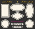 Set of Openwork White Lace pattern brush and various lacy napkins, doilies and tracery elements