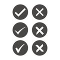 A set of options for checkmark buttons. Royalty Free Stock Photo
