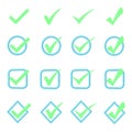 A set of options for checkmark buttons. Royalty Free Stock Photo