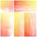 Set of orange Abstract water color art paint Royalty Free Stock Photo