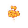 Set of orange balloon for festival and party in happiness of life.