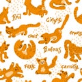 Set of Orange Cats. Vector Royalty Free Stock Photo