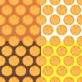 Set orange citrus seamless background brown,yellow fashionable, simple vector lemon background, fresh summer vitamin