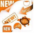 Set of orange elements for new items Royalty Free Stock Photo