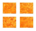 Set of orange rectangular autumn web banners with leaves texture for sites and advertisement.