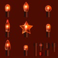 Set of orange shining garland lights