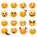 Set of orange smiles Royalty Free Stock Photo