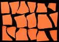 Set Of Orange Torn Paper