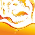 Set of orange water splashes Royalty Free Stock Photo