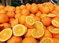 Set of oranges in the market Royalty Free Stock Photo