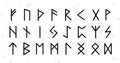 Set of ordered celtic or anglo saxon elder futhark runes alphabet. Nordic mysterious letters collection. Flat vector