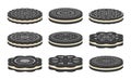 Set of oreo cookie icons. vector