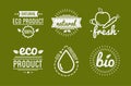 Set of organic food labels and design elements or eco product Royalty Free Stock Photo