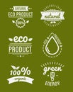 Set of organic food labels and design elements or eco product Royalty Free Stock Photo