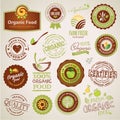 Set of organic food labels and elements Royalty Free Stock Photo