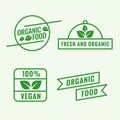Set of organic food labels in line style Royalty Free Stock Photo