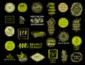Set of organic food labels for vegetarian restaurants