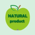 Set of organic healthy fresh food logo sticker, packaging design emblems green