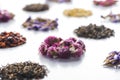 set of organic herbal dried tea