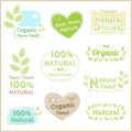 Set of organic and natural badge tag label emblem sticker