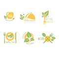 Set of Organic and Natural Food Labels Royalty Free Stock Photo