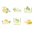 Set of Organic and Natural Food Labels Royalty Free Stock Photo