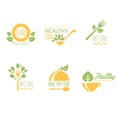 Set of Organic and Natural Food Labels Royalty Free Stock Photo