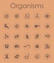 Set of organisms simple icons Royalty Free Stock Photo