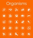 Set of organisms simple icons Royalty Free Stock Photo