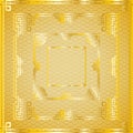 Set of oriental chinese golden square frames on pattern golden Royalty Free Stock Photo