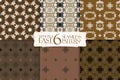 Set of 6 oriental seamless patterns with arabic ornaments Royalty Free Stock Photo