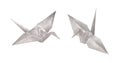Set of Origami paper cranes. Watercolor illustration Royalty Free Stock Photo